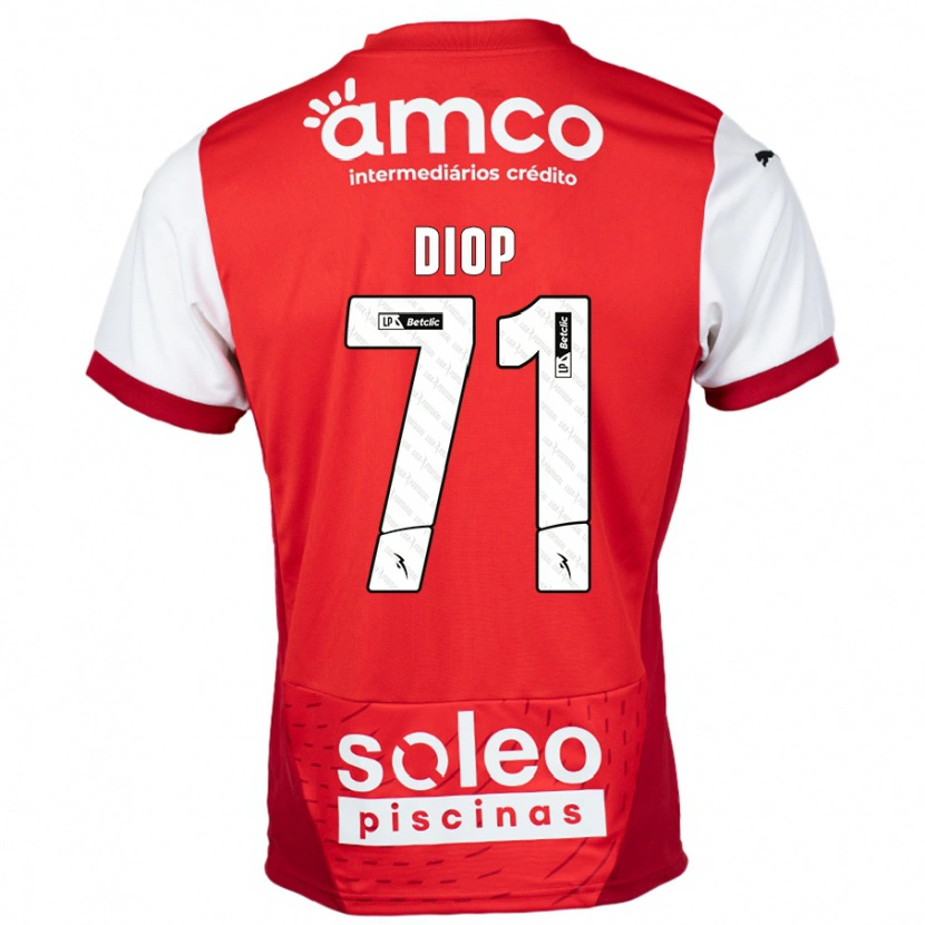 Danxen Kinderen Mamadou Diop #71 Rood Wit Thuisshirt Thuistenue 2024/25 T-Shirt