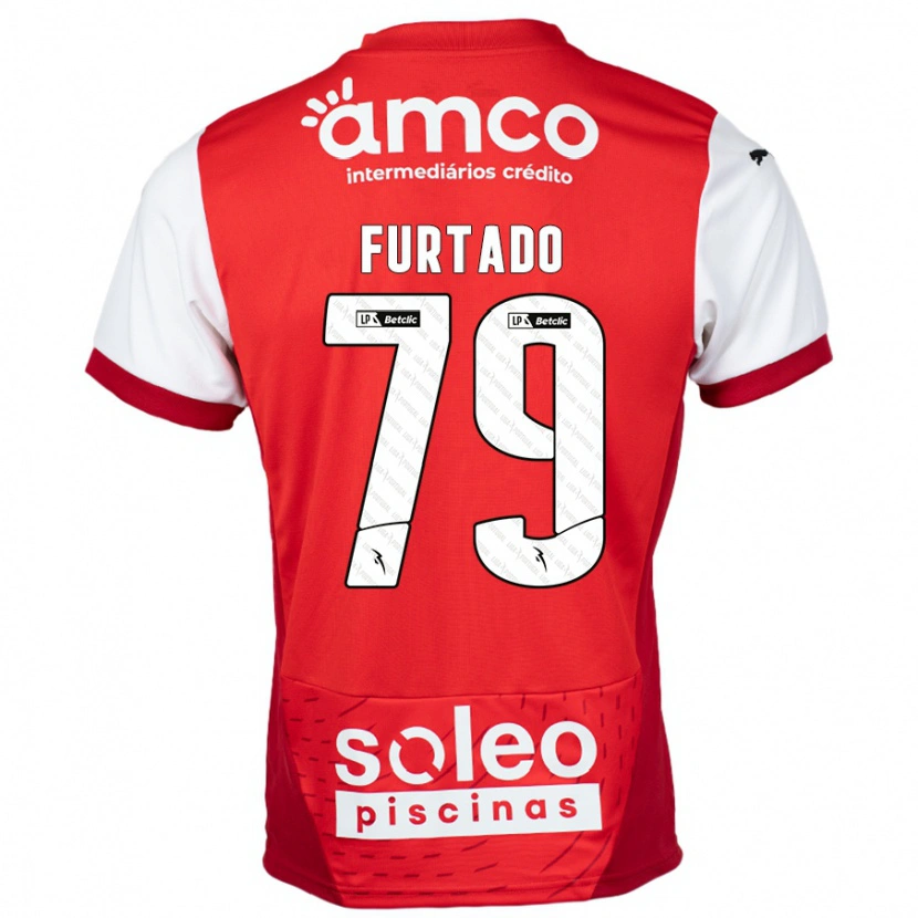 Danxen Kinderen Rúben Furtado #79 Rood Wit Thuisshirt Thuistenue 2024/25 T-Shirt