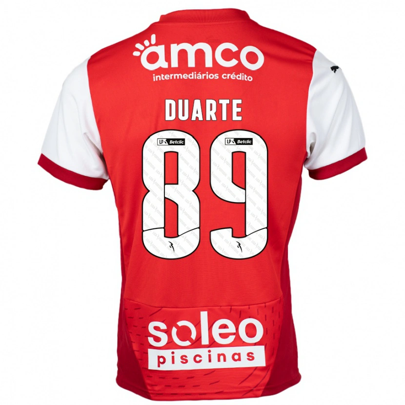 Danxen Kinderen Afonso Duarte #89 Rood Wit Thuisshirt Thuistenue 2024/25 T-Shirt