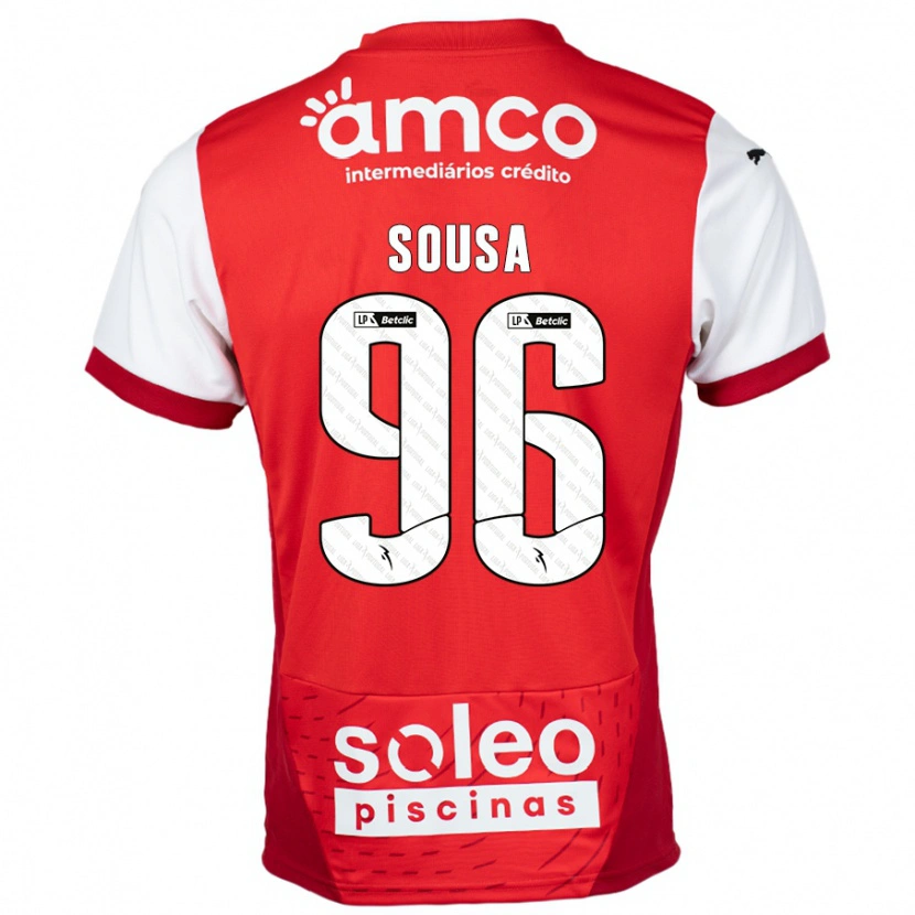 Danxen Kinderen Afonso Sousa #96 Rood Wit Thuisshirt Thuistenue 2024/25 T-Shirt