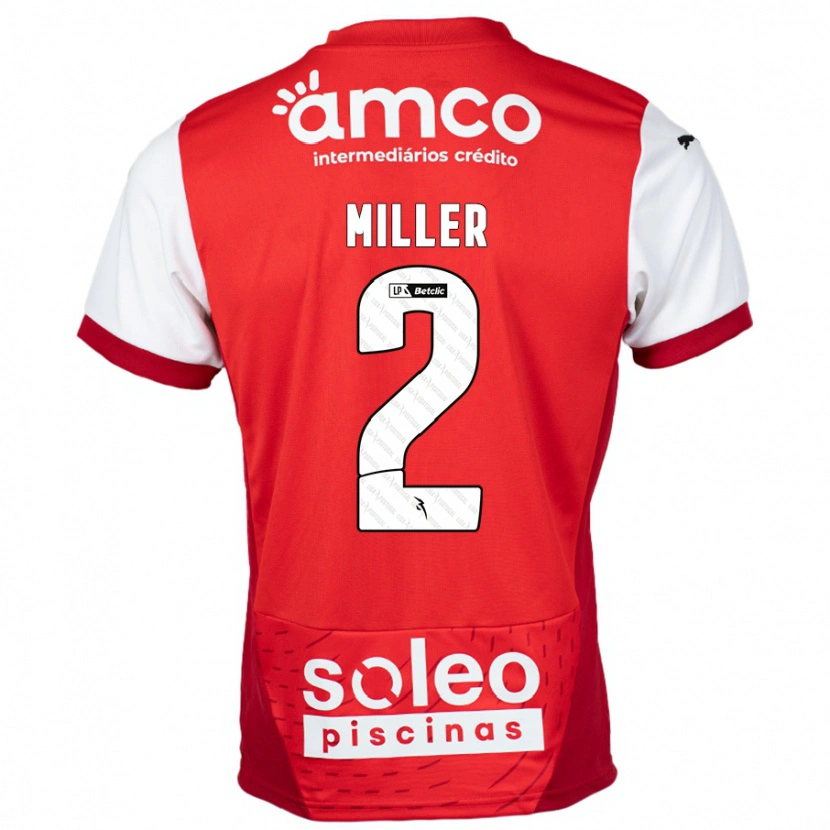 Danxen Kinderen Maria Miller #2 Rood Wit Thuisshirt Thuistenue 2024/25 T-Shirt