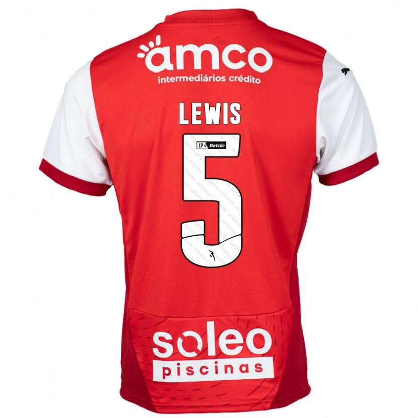 Danxen Kinderen Leah Lewis #5 Rood Wit Thuisshirt Thuistenue 2024/25 T-Shirt