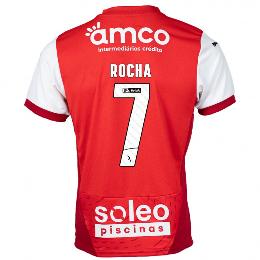 Danxen Kinderen Carolina Rocha #7 Rood Wit Thuisshirt Thuistenue 2024/25 T-Shirt