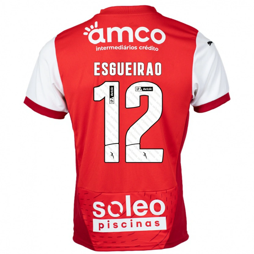 Danxen Kinderen Íris Esgueirão #12 Rood Wit Thuisshirt Thuistenue 2024/25 T-Shirt