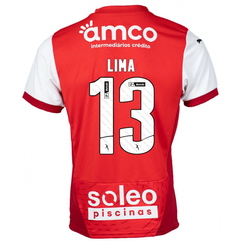 Danxen Kinderen Aline Lima #13 Rood Wit Thuisshirt Thuistenue 2024/25 T-Shirt