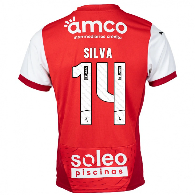 Danxen Kinderen Dolores Silva #14 Rood Wit Thuisshirt Thuistenue 2024/25 T-Shirt