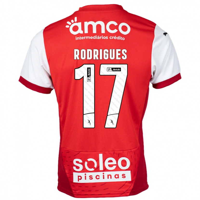 Danxen Kinderen Tânia Rodrigues #17 Rood Wit Thuisshirt Thuistenue 2024/25 T-Shirt