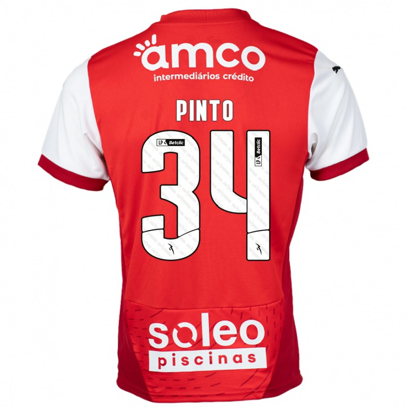 Danxen Kinderen Ana Pinto #34 Rood Wit Thuisshirt Thuistenue 2024/25 T-Shirt