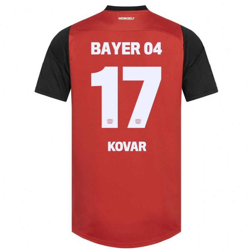 Danxen Kinderen Matej Kovar #17 Rood Zwart Thuisshirt Thuistenue 2024/25 T-Shirt