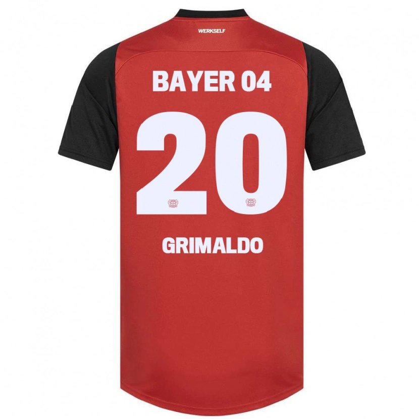 Danxen Kinderen Alejandro Grimaldo #20 Rood Zwart Thuisshirt Thuistenue 2024/25 T-Shirt