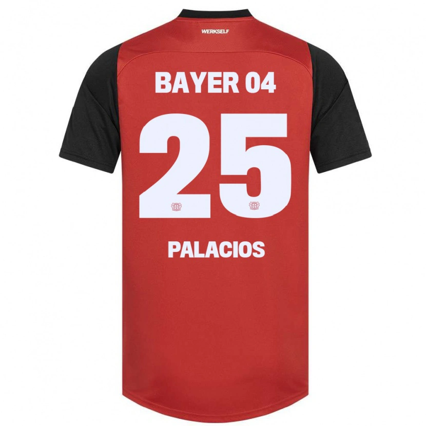 Danxen Kinderen Exequiel Palacios #25 Rood Zwart Thuisshirt Thuistenue 2024/25 T-Shirt