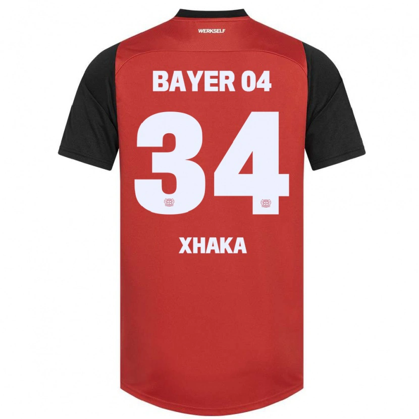 Danxen Kinderen Granit Xhaka #34 Rood Zwart Thuisshirt Thuistenue 2024/25 T-Shirt