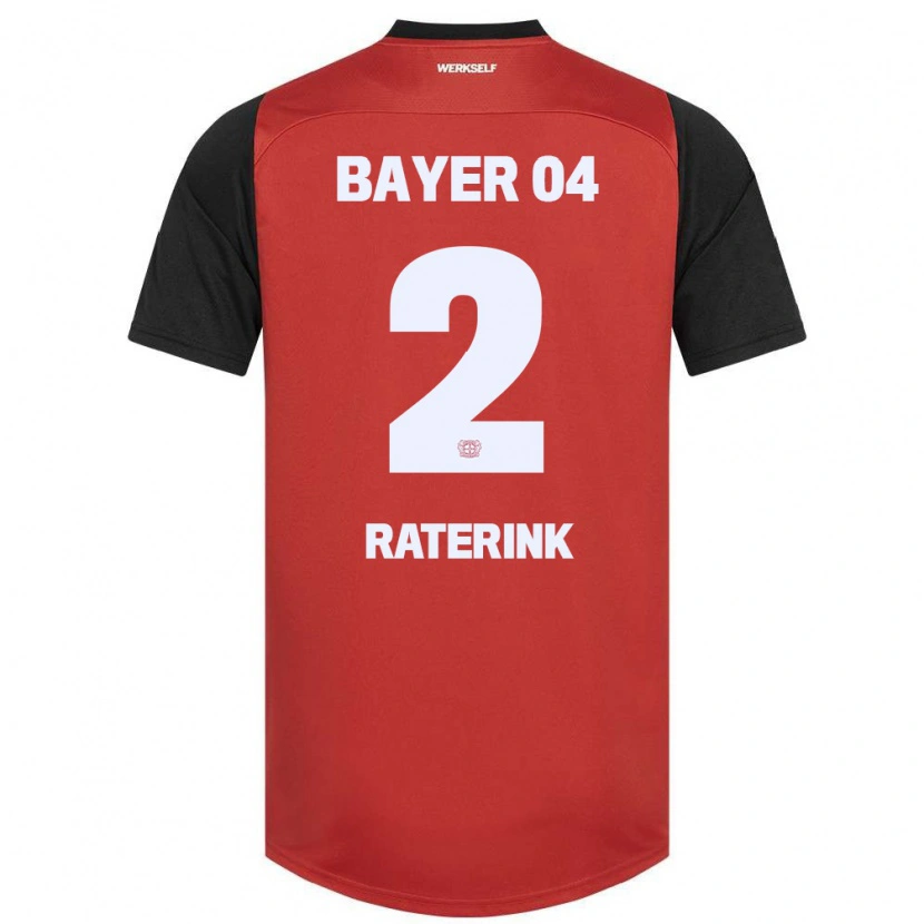 Danxen Kinderen Othniël Raterink #2 Rood Zwart Thuisshirt Thuistenue 2024/25 T-Shirt