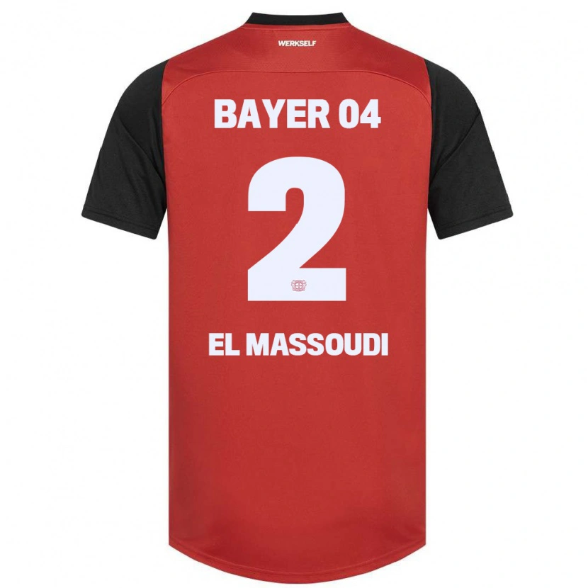 Danxen Kinderen Nassim El Massoudi #2 Rood Zwart Thuisshirt Thuistenue 2024/25 T-Shirt