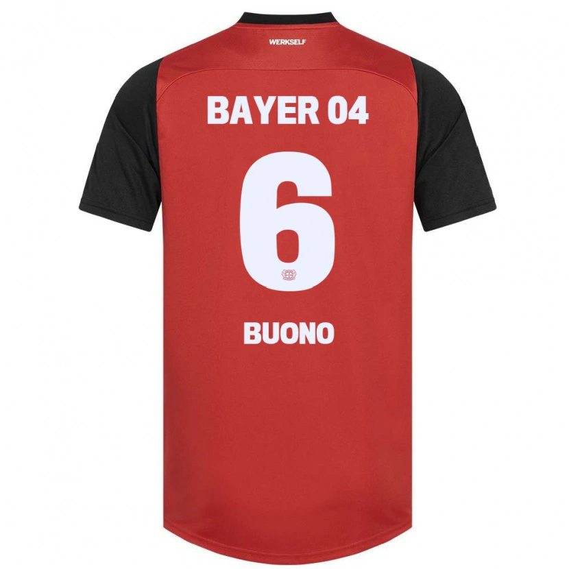 Danxen Kinderen Francesco Buono #6 Rood Zwart Thuisshirt Thuistenue 2024/25 T-Shirt