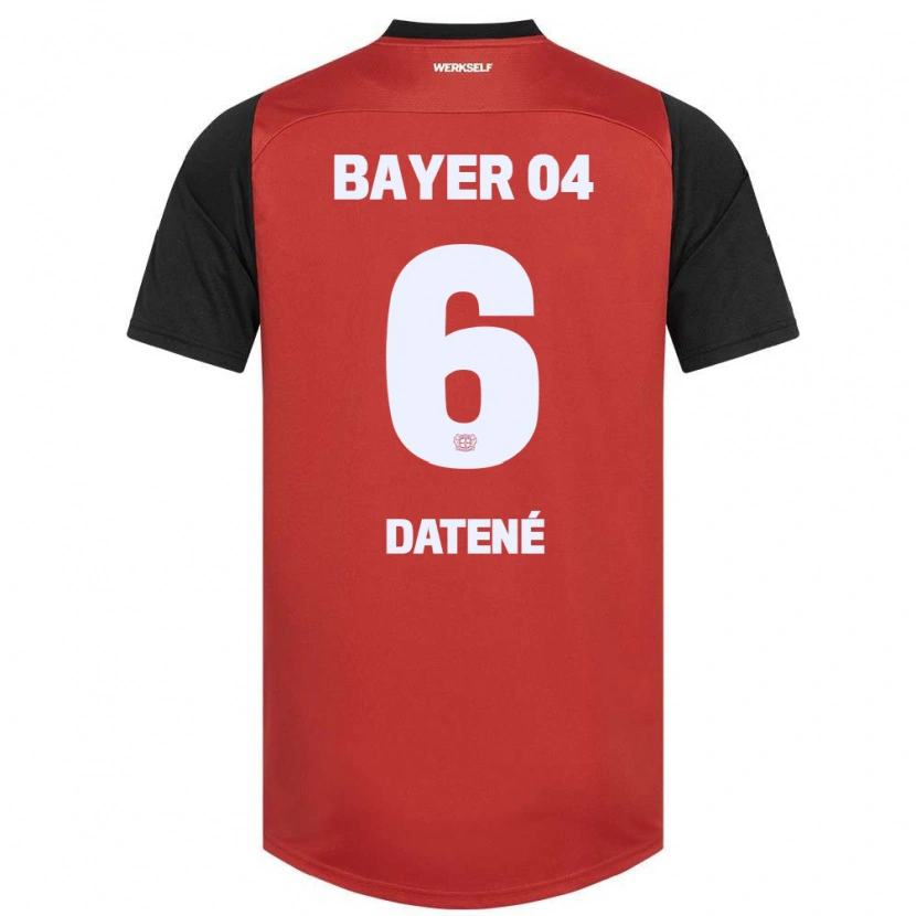 Danxen Kinderen Elia Datené #6 Rood Zwart Thuisshirt Thuistenue 2024/25 T-Shirt