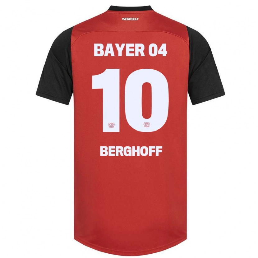 Danxen Kinderen Jonah Berghoff #10 Rood Zwart Thuisshirt Thuistenue 2024/25 T-Shirt