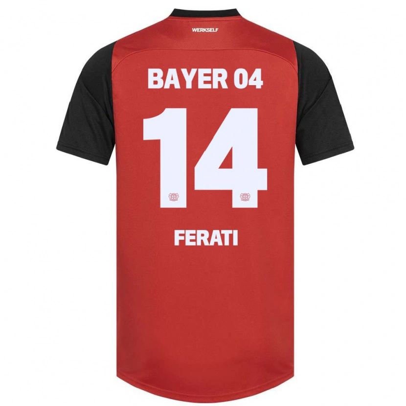 Danxen Kinderen Larson Ferati #14 Rood Zwart Thuisshirt Thuistenue 2024/25 T-Shirt