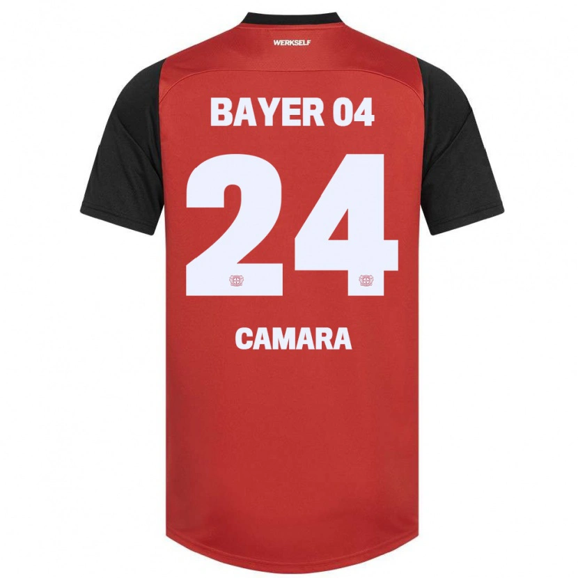 Danxen Kinderen Nourdine Camara #24 Rood Zwart Thuisshirt Thuistenue 2024/25 T-Shirt