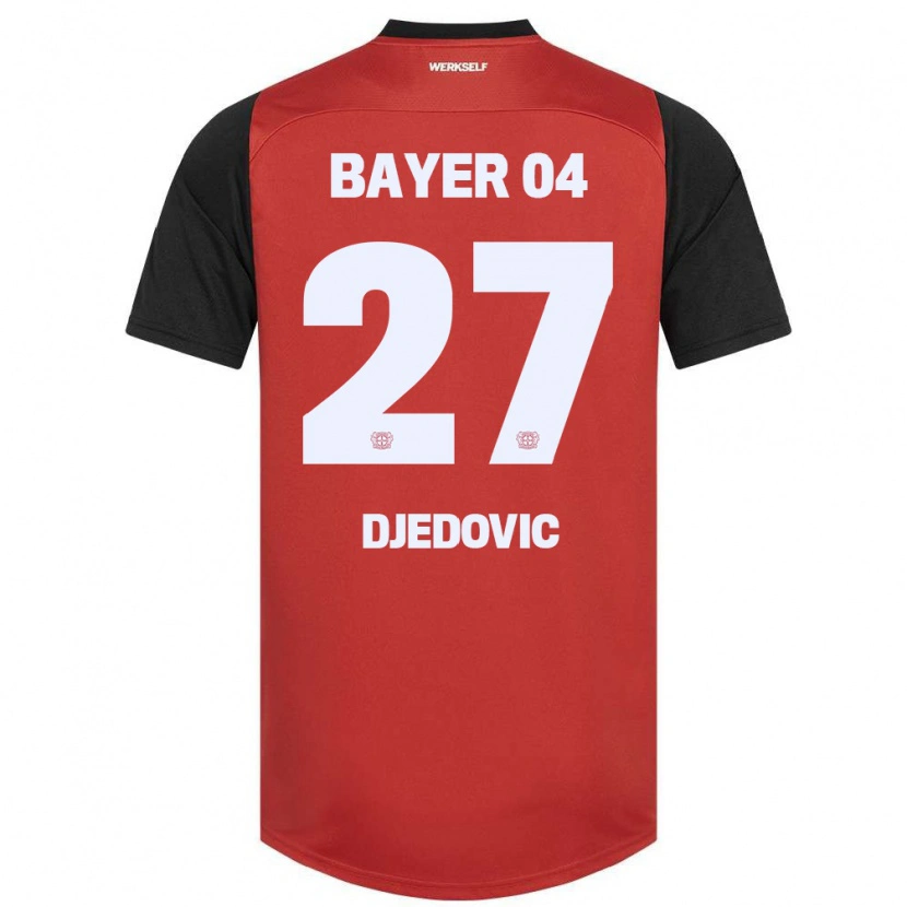 Danxen Kinderen Seldin Djedovic #27 Rood Zwart Thuisshirt Thuistenue 2024/25 T-Shirt