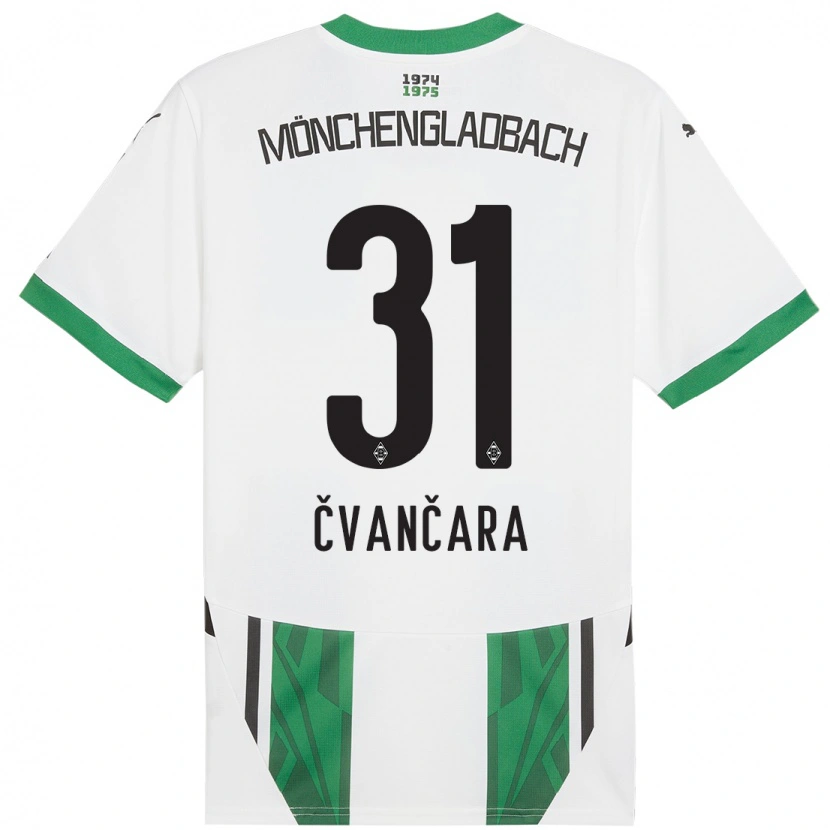 Danxen Kinderen Tomas Cvancara #31 Wit Groen Thuisshirt Thuistenue 2024/25 T-Shirt