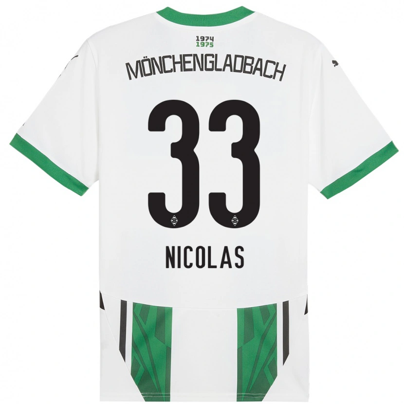 Danxen Kinderen Moritz Nicolas #33 Wit Groen Thuisshirt Thuistenue 2024/25 T-Shirt