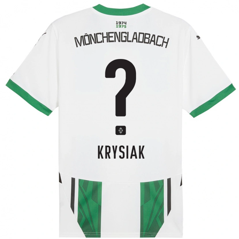 Danxen Kinderen Bartlomiej Krysiak #0 Wit Groen Thuisshirt Thuistenue 2024/25 T-Shirt