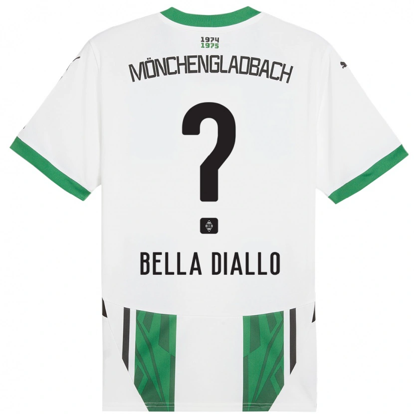 Danxen Kinderen Oumar Bella Diallo #0 Wit Groen Thuisshirt Thuistenue 2024/25 T-Shirt