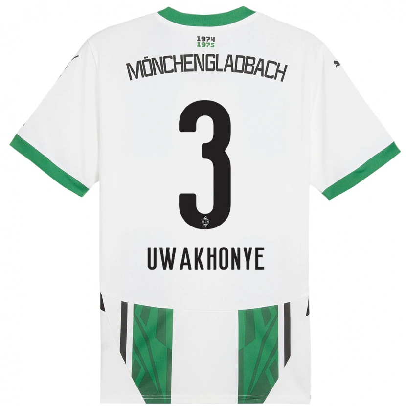 Danxen Kinderen Joshua Uwakhonye #3 Wit Groen Thuisshirt Thuistenue 2024/25 T-Shirt