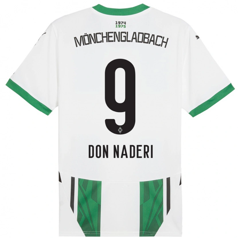 Danxen Kinderen Ryan Naderi #9 Wit Groen Thuisshirt Thuistenue 2024/25 T-Shirt