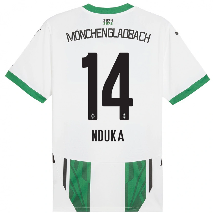 Danxen Kinderen Michael Nduka #14 Wit Groen Thuisshirt Thuistenue 2024/25 T-Shirt