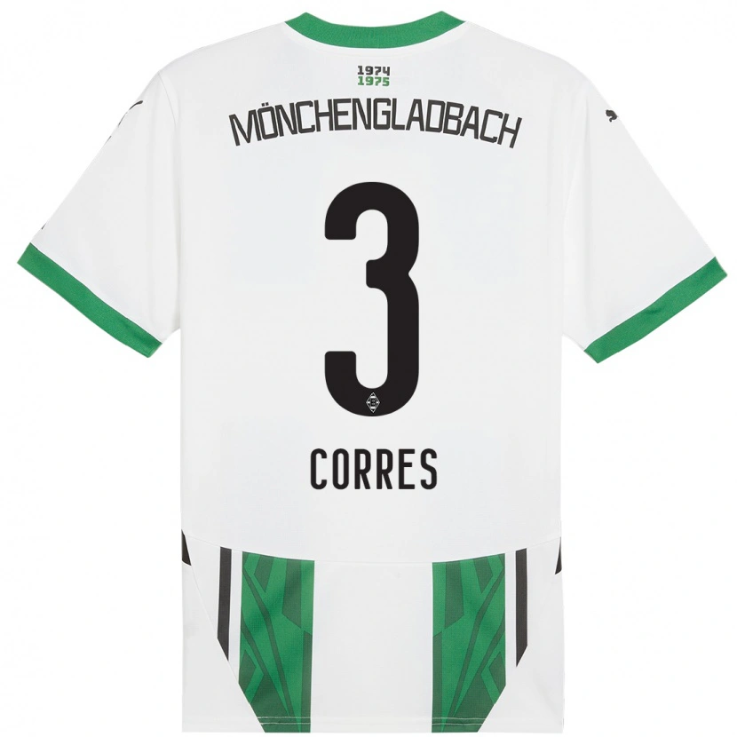 Danxen Kinderen Carolin Corres #3 Wit Groen Thuisshirt Thuistenue 2024/25 T-Shirt