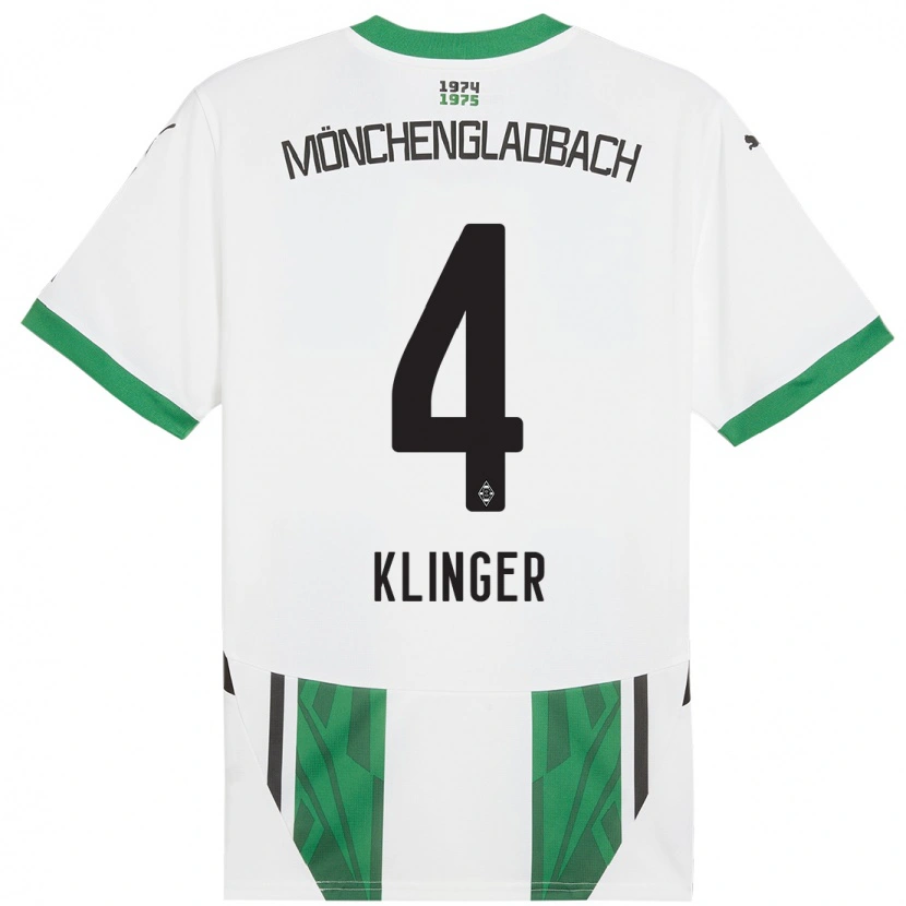 Danxen Kinderen Nina Klinger #4 Wit Groen Thuisshirt Thuistenue 2024/25 T-Shirt