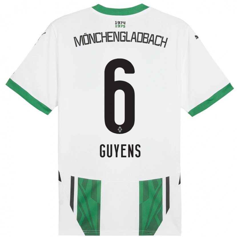 Danxen Kinderen Emily Guyens #6 Wit Groen Thuisshirt Thuistenue 2024/25 T-Shirt