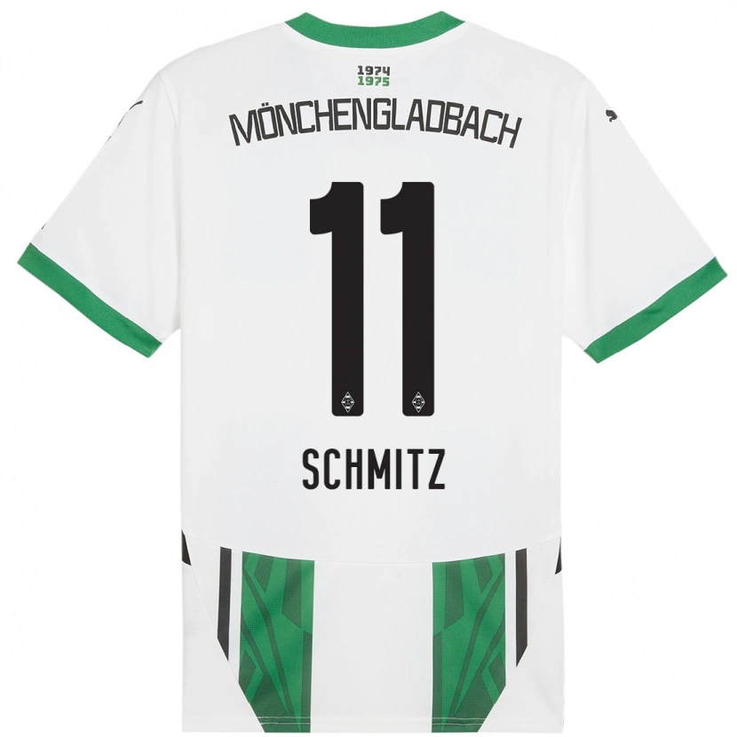 Danxen Kinderen Louisa Schmitz #11 Wit Groen Thuisshirt Thuistenue 2024/25 T-Shirt