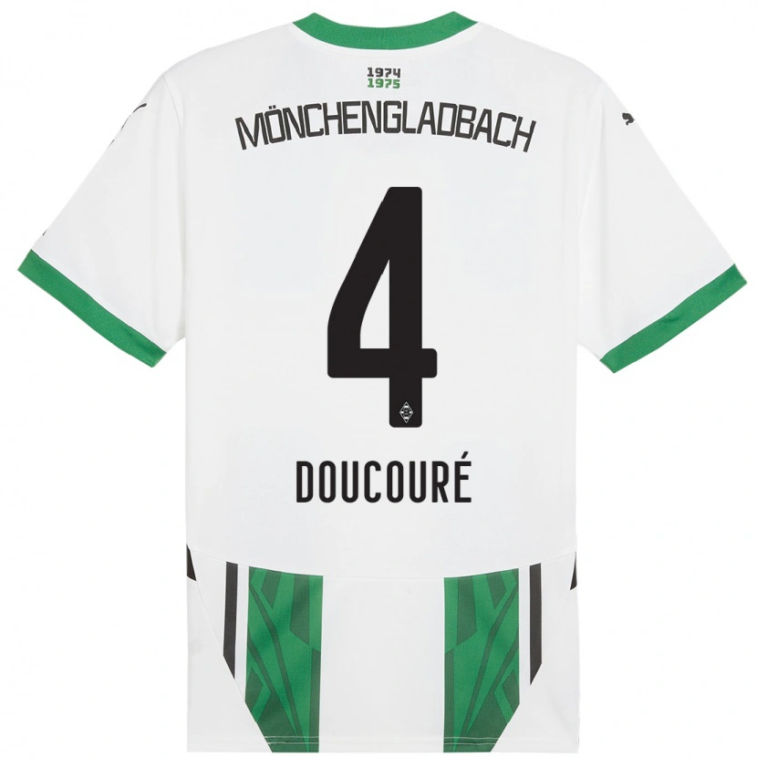 Danxen Kinderen Mamadou Doucouré #4 Wit Groen Thuisshirt Thuistenue 2024/25 T-Shirt