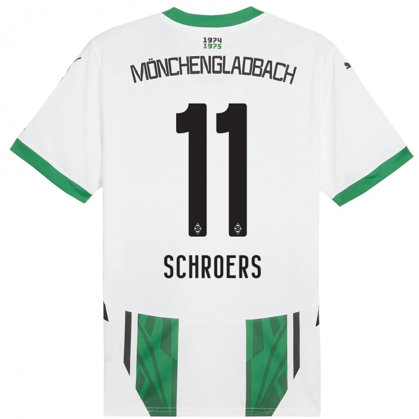 Danxen Kinderen Mika Schroers #11 Wit Groen Thuisshirt Thuistenue 2024/25 T-Shirt