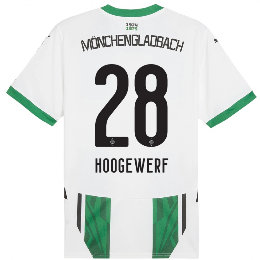 Danxen Kinderen Dillon Hoogewerf #28 Wit Groen Thuisshirt Thuistenue 2024/25 T-Shirt