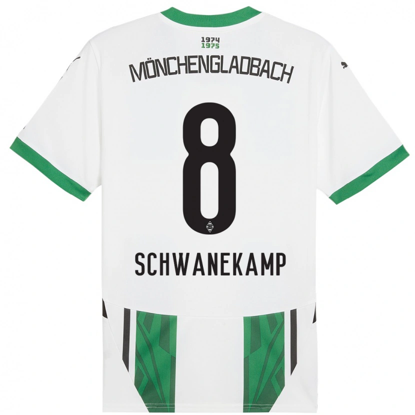 Danxen Kinderen Jana Schwanekamp #8 Wit Groen Thuisshirt Thuistenue 2024/25 T-Shirt