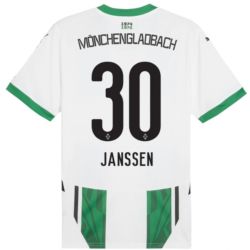 Danxen Kinderen Annalena Janssen #30 Wit Groen Thuisshirt Thuistenue 2024/25 T-Shirt