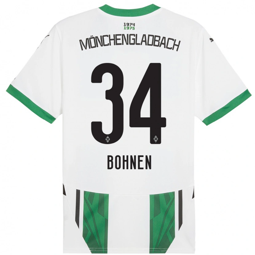 Danxen Kinderen Bohnen #34 Wit Groen Thuisshirt Thuistenue 2024/25 T-Shirt