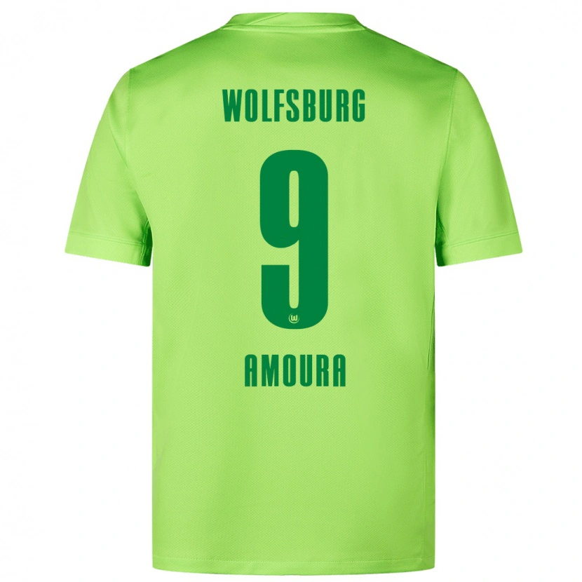 Danxen Kinderen Mohamed Amoura #9 Fluorescerend Groen Thuisshirt Thuistenue 2024/25 T-Shirt