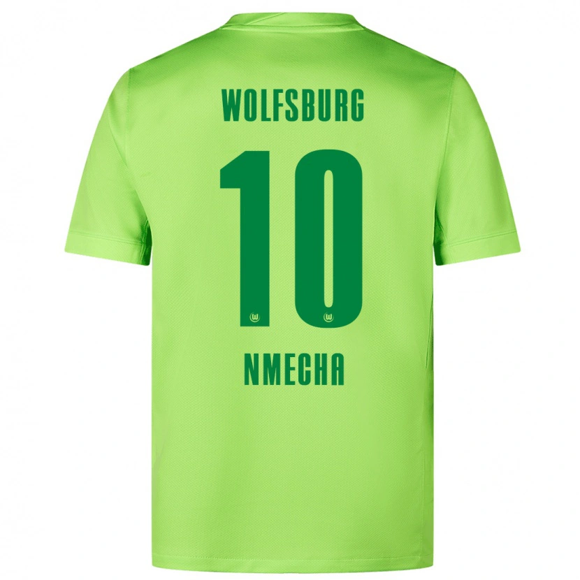 Danxen Kinderen Lukas Nmecha #10 Fluorescerend Groen Thuisshirt Thuistenue 2024/25 T-Shirt