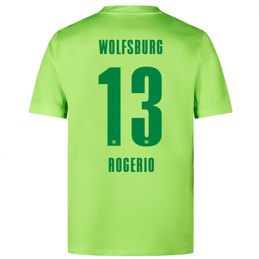 Danxen Kinderen Rogério #13 Fluorescerend Groen Thuisshirt Thuistenue 2024/25 T-Shirt