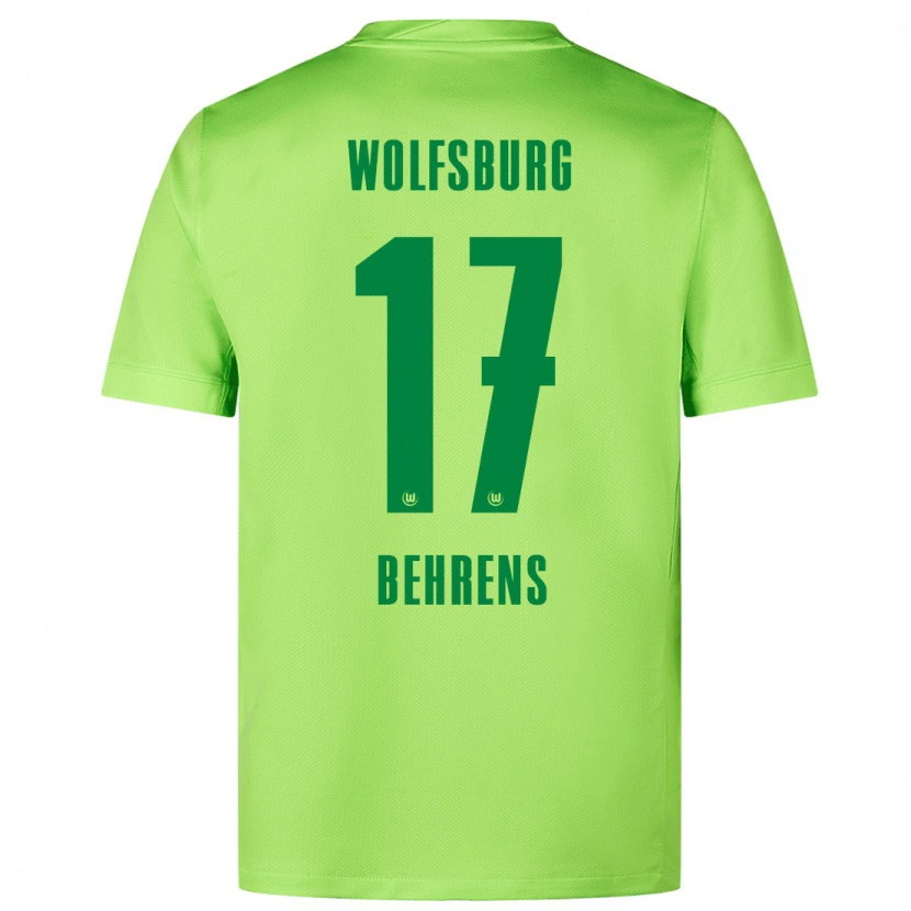 Danxen Kinderen Kevin Behrens #17 Fluorescerend Groen Thuisshirt Thuistenue 2024/25 T-Shirt