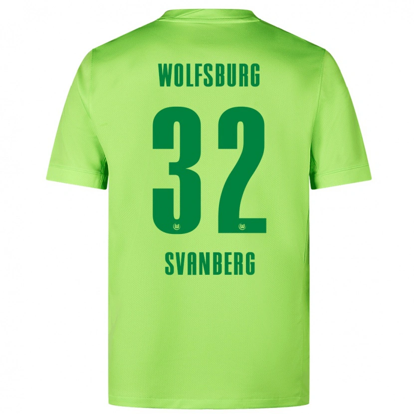 Danxen Kinderen Mattias Svanberg #32 Fluorescerend Groen Thuisshirt Thuistenue 2024/25 T-Shirt