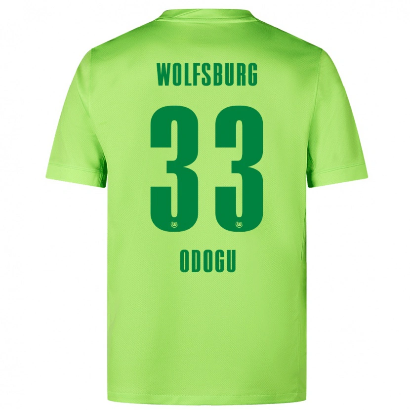 Danxen Kinderen David Odogu #33 Fluorescerend Groen Thuisshirt Thuistenue 2024/25 T-Shirt