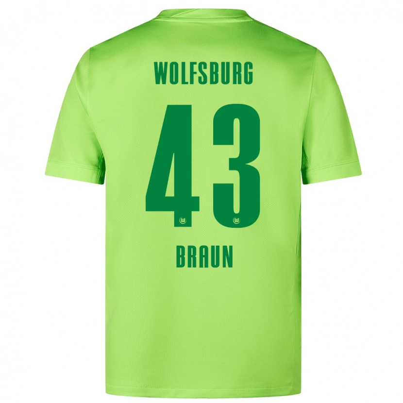 Danxen Kinderen Manuel Braun #43 Fluorescerend Groen Thuisshirt Thuistenue 2024/25 T-Shirt