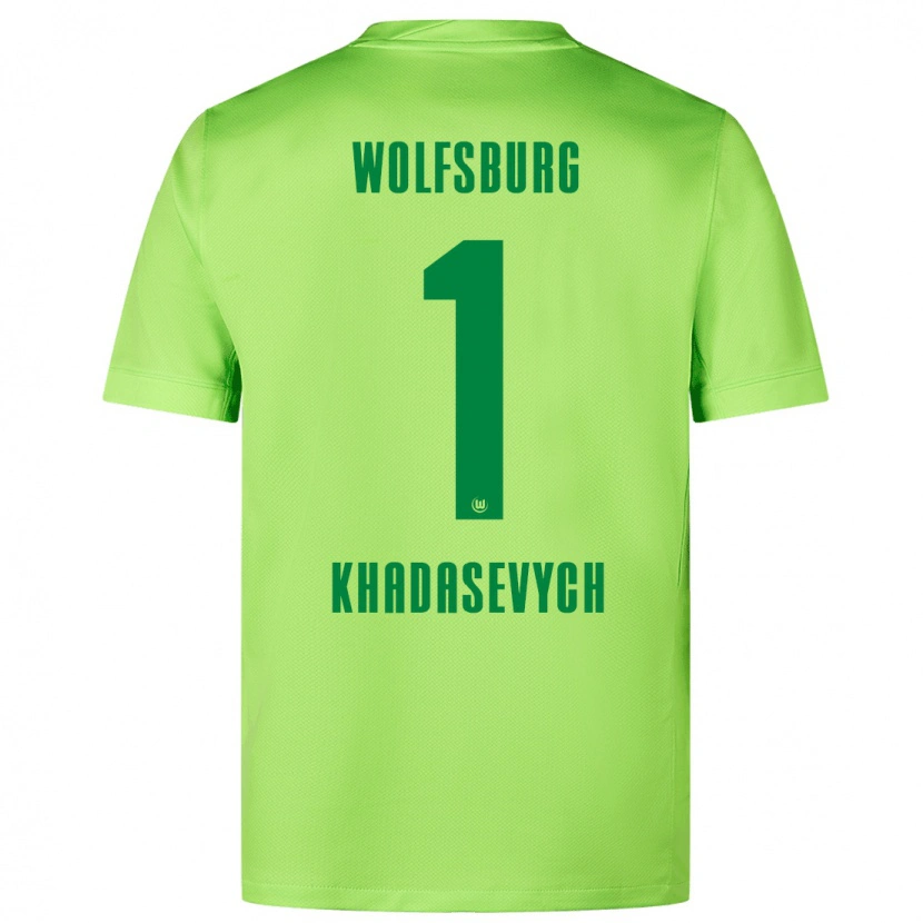 Danxen Kinderen Kyrylo Khadasevych #1 Fluorescerend Groen Thuisshirt Thuistenue 2024/25 T-Shirt