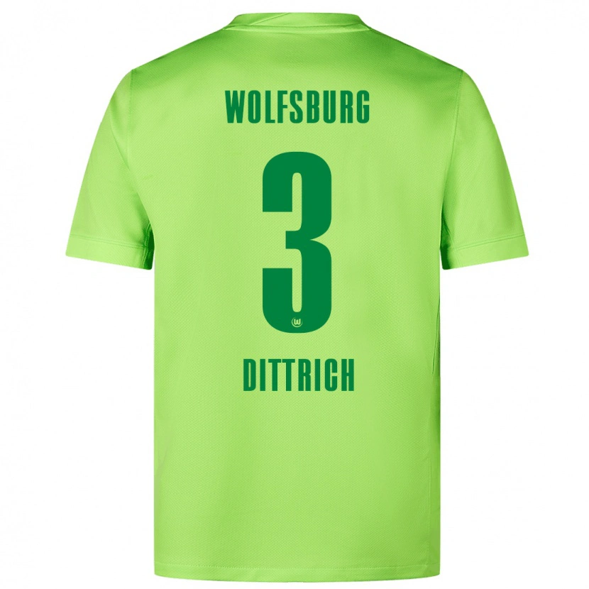 Danxen Kinderen Elia Dittrich #3 Fluorescerend Groen Thuisshirt Thuistenue 2024/25 T-Shirt